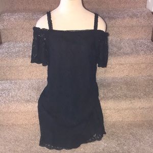 Black lace off the shoulder dress